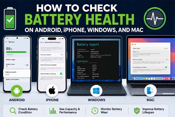 How to Check Battery Health on Android, iPhone, Windows, and Mac
