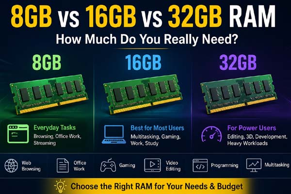 8GB vs 16GB vs 32GB RAM: How Much Do You Really Need?